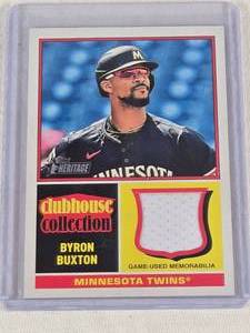 Byron Buxton 2025 Topps Heritage Clubhouse Collection Relic - Minnesota Twins Baseball Card
