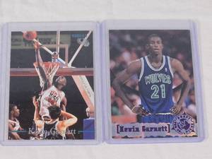 Lot of 2 Kevin Garnett Rookie Basketball Cards Including USA Basketball and Minnesota Timberwolves Draft Pick Cards