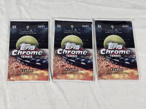 Lot of 3 Unopened Packs Topps Chrome Tennis 2021
