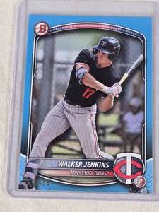 Walker Jenkins Rookie 2025 Bowman Sky Blue SP #BD-159 and Numbered #160499 - Minnesota Twins Baseball Card