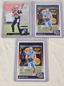 Lot of 3 Drake Maye Rookie Cards including 2024 Score and Donruss sets - New England Patriots.