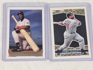 Lot of 2 Kirby Puckett Gold Cards - Topps Gold and Topps Black Gold.