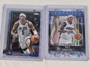 Lot of 2 Paolo Banchero Refractors Including Topps Chrome and Serenity Refractor Cards - Orlando Magic Basketball Cards