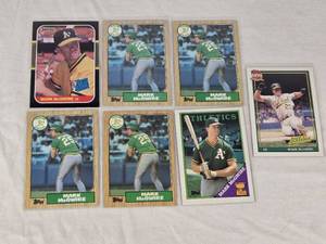 Lot of 6 Mark McGwire Baseball Cards including Donruss Rated Rookie and Topps cards.