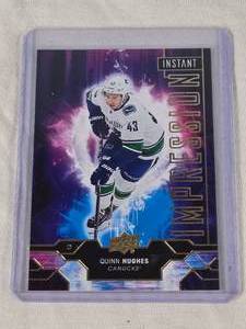 Quinn Hughes Rookie 2019-20 Upper Deck Instant Impression Insert #II-13 - Vancouver Canucks Hockey Card