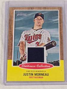 Justin Morneau 2011 Topps Heritage Clubhouse Collection Relic #CCR-JMO - Minnesota Twins Baseball Card