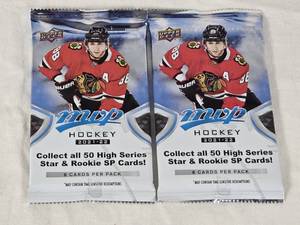 Lot of 2 Unopened Packs of  Upper Deck MVP Hockey 2021-22 Series