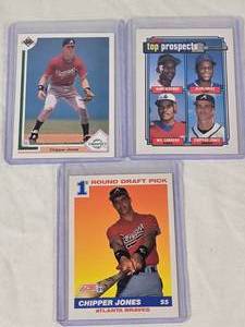 Lot of 3 Chipper Jones Rookie Cards