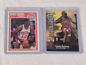 Lot of 2 Dennis Rodman Basketball Cards - Featuring Fleer and Zupermen Series
