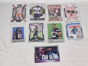 Lot of 9 Rookie Football Cards Featuring Bryce Young, DeAndre Hopkins, and Others