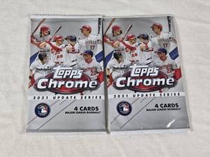 Lot of 2 Unopened Packs Topps Chrome 2021 Update Series Baseball