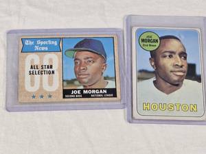Lot of 2 Joe Morgan Baseball Cards including The Sporting News All Star Selection and Houston team card.