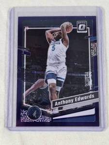 Anthony Edwards 2023-24 Panini Donruss Optic Purple Prizm #59 - Minnesota Timberwolves Basketball Card