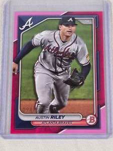 Austin Riley 2023 Bowman Pink Parallel SP #59 and Numbered 94299 - Atlanta Braves Baseball Card