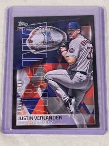 Justin Verlander 2023 Topps Favorite Sons Black Border #FS-17 and Numbered 167299 - New York Mets Baseball Card