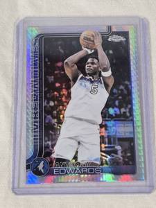 Anthony Edwards 2025 Topps Chrome Prism Refractor #151 - Minnesota Timberwolves Basketball Card