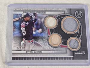 Byron Buxton 2023 Topps Museum Collection Primary Pieces Quad Relic Numbered 8299 - Minnesota Twins Baseball Card