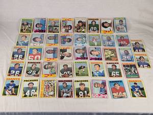 Over 40 1970s Vintage Football Cards Featuring Players Like Len Barney, Roman Gabriel, and Ken Burroughs