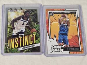 Lot of 2 Anthony Edwards Inserts with Instinct and Bomb Squad Designs