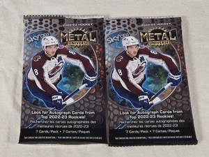 Lot of 2 Unopened Packs of 2022-23 Metal Universe Hockey