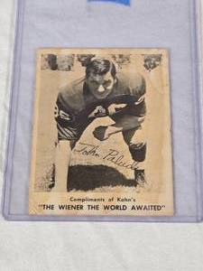 John Paluck 1960 Kahns Compliments - Washington Redskins Vintage Football Card