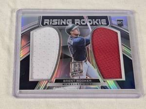 Brent Rooker Rookie 2021 Panini Spectra Rising Rookie Dual Jumbo RC Patch Prizm #RR-BR - Minnesota Baseball Card