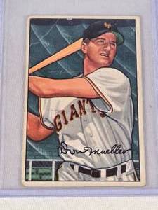 Don Mueller 1952 Bowman #18 - New York Giants Vintage Baseball Card