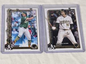 Lot of 2 Nick Kurtz Rookie Cards including Topps Update Series Rookie Debut and Holiday Edition.