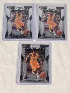 Lot of 3 Ja Morant Rookie Cards from Panini Prizm Set - Murray State University