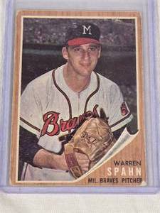 Warren Spahn 1962 Topps #100 - Milwaukee Braves Vintage Baseball Card