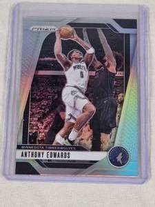 Anthony Edwards 2024-25 Panini Prizm Silver Holo #100 - Minnesota Timberwolves Basketball Card