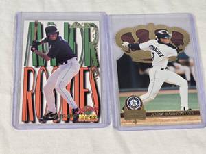 Lot of 2 Alex Rodriguez Baseball Cards Featuring Rookie and Die Cut.