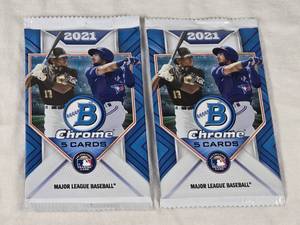 Lot of 2 Unopened 2021 Bowman Chrome Baseball Card Packs