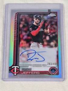 Ryan Jeffers 2025 Topps Chrome Refractor Auto Numbered 283499 - Minnesota Twins Baseball Card