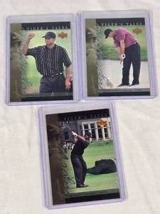 Lot of 3 Tiger Woods Golf Rookie Cards