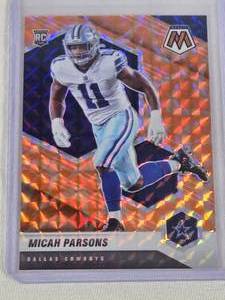 Micah Parsons Rookie 2021 Panini Mosaic Orange Reactive Prizm #362 - Dallas Cowboys Football Card
