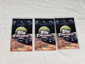 Lot of 3 Unopened Packs of 2021 Topps Chrome Tennis