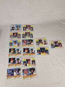 Lot of 15 1984 Leaders Vintage Baseball Cards Featuring Leaders and Notable Players
