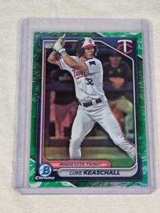 Luke Keaschall 2024 Bowman Chrome Green Refractor #BCP-122 - Minnesota Twins Baseball Card