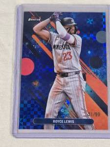 Royce Lewis 2023 Topps Finest Blue XFractor and Numbered 3199 - Minnesota Twins Baseball Card