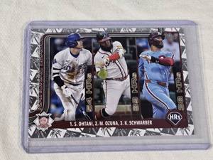 Shohei Ohtani, Ozuna, Schwarber 2025 Topps National League Home Run Leaders Foil #144