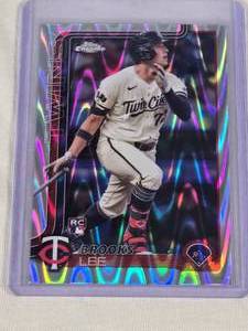 Brooks Lee Rookie 2025 Topps Chrome Lava Refractor #234 - Minnesota Twins Baseball Card