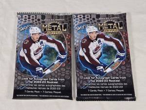 Lot of 2 Unopened Packs of 2022-23 Skybox Metal Universe Hockey Cards