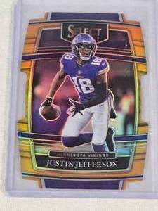 Justin Jefferson 2021 Panini Select Bronze Prizm Die Cut #23 and Numbered 244249 - Minnesota Vikings Football Card