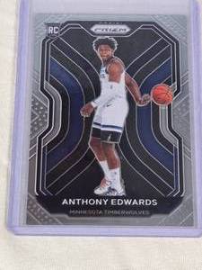 Anthony Edwards Rookie 2020-21 Panini Prizm #258 - Minnesota Timberwolves Basketball Card