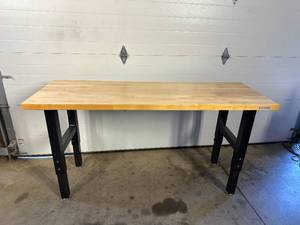 New Gladiator 6 ft. Adjustable Height Birch Top Workbench