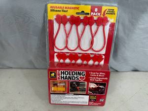 New 8 Pack of Ruby Holding Hands Magnetic Silicone Ties  Organizers