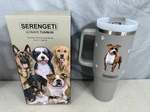 New Serengeti Vacuum Insulated Stainless Steel Tumbler with Lid - Pitbull Dog