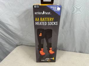 New Pair of Action Heat Battery Heated Socks - Unisex - SM