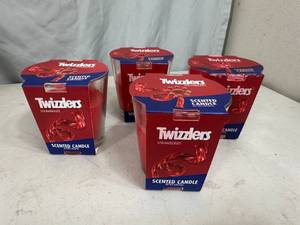 4 New Twizzlers Strawberry Licorice Scented Candles - See Note